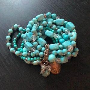 Turquoise stone stackable bracelet